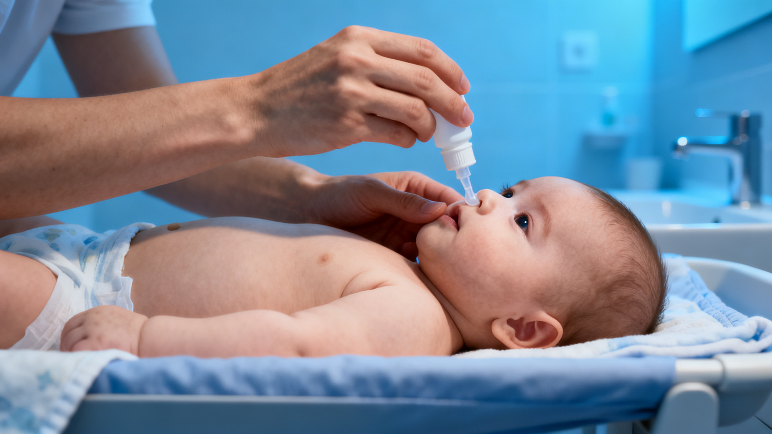 Lavage de nez au sérum physiologique bébé après corps étranger