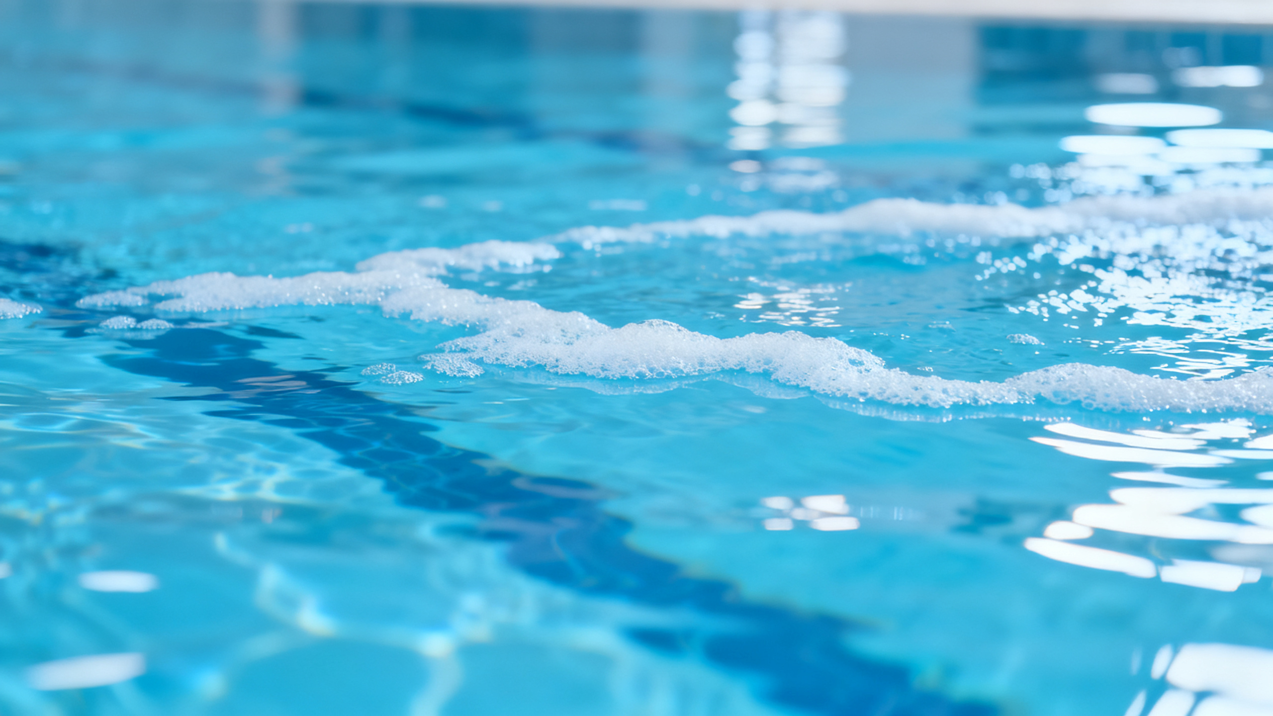 Piscine extérieure en été — risques irritation nasale au chlore