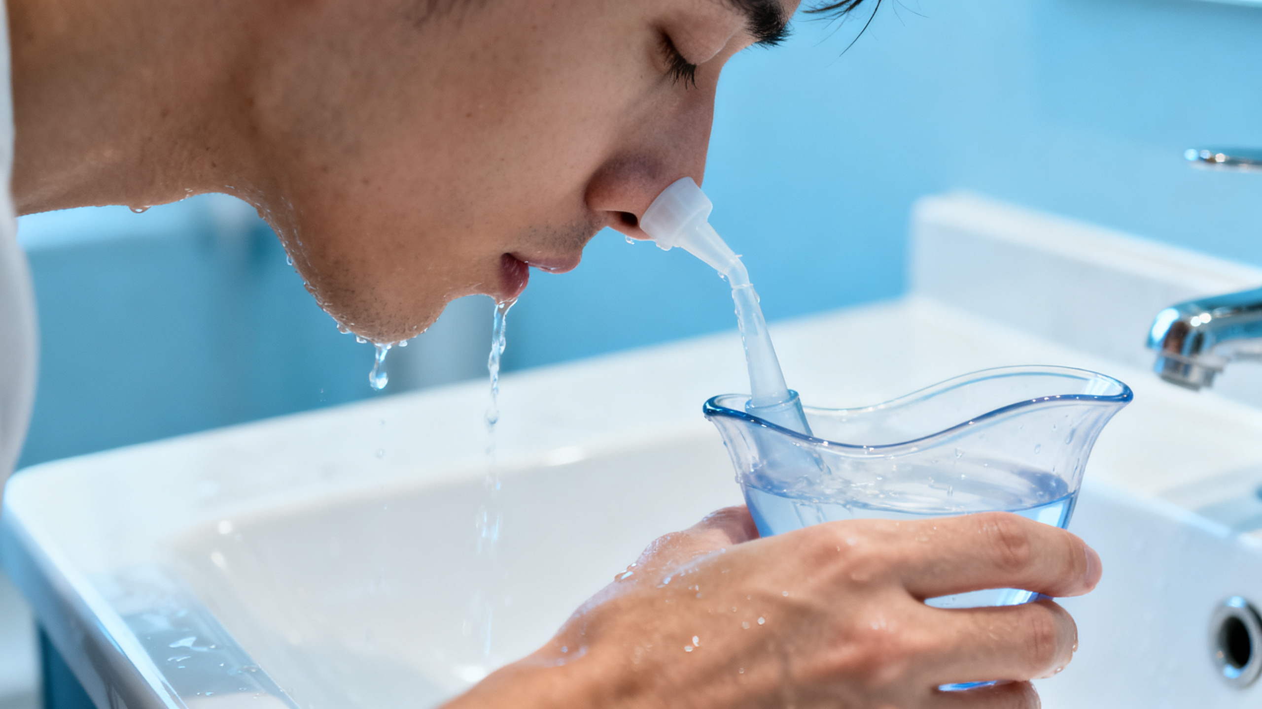 Lavage nasal pour traiter naturellement la sinusite aiguë
