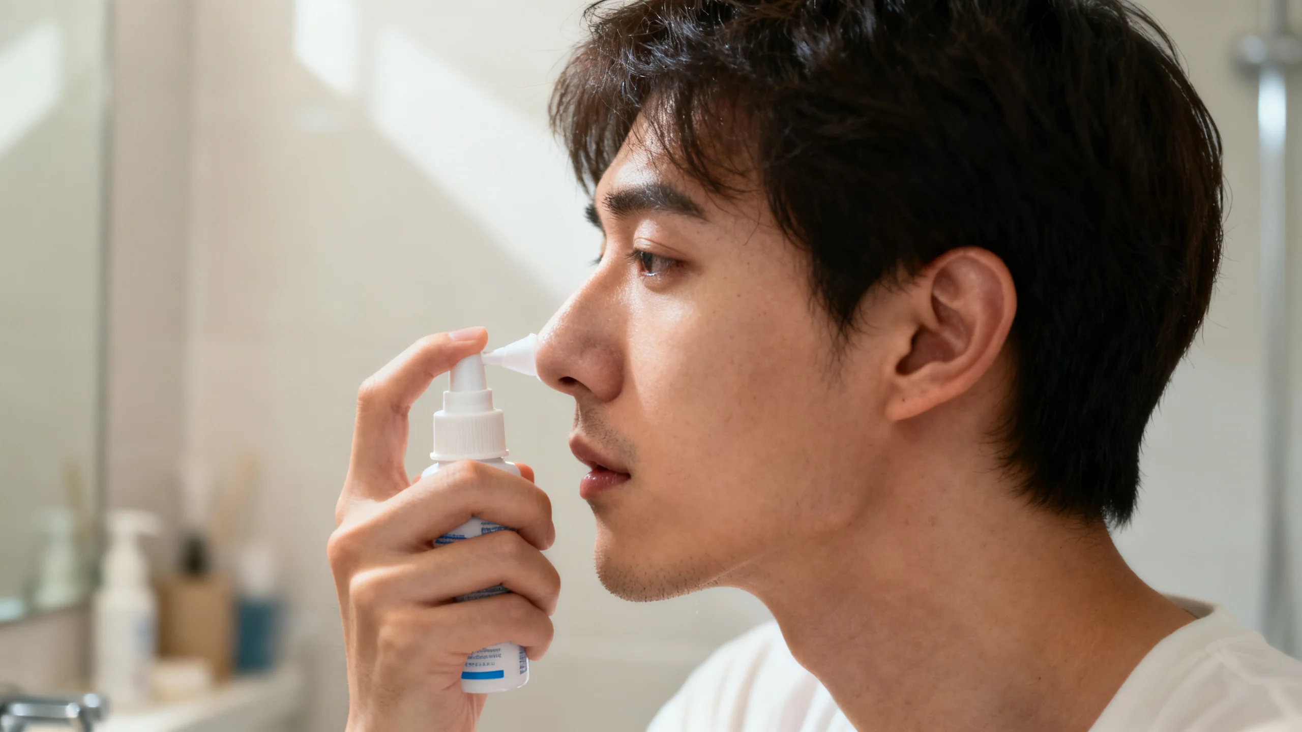 Technique bonne position tête penchée en avant lors d'un saignement de nez