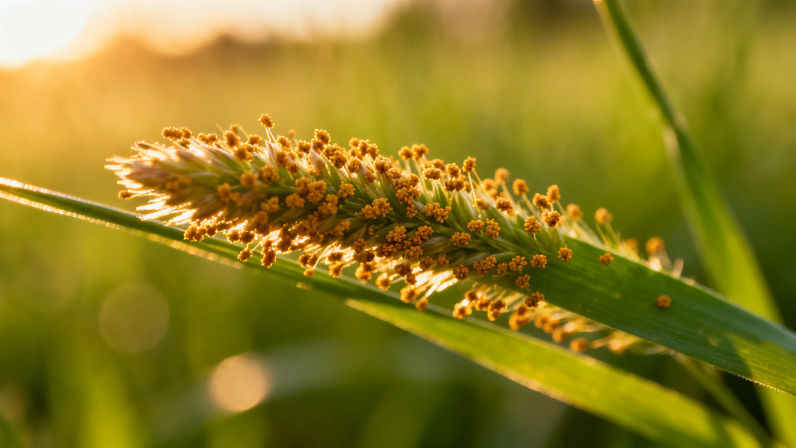 Pollen de graminées en été, cause principale des démangeaisons nasales saisonnières